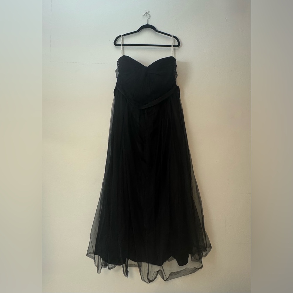 David's Bridal Black Strapless Dress Formal Bridesmaid
